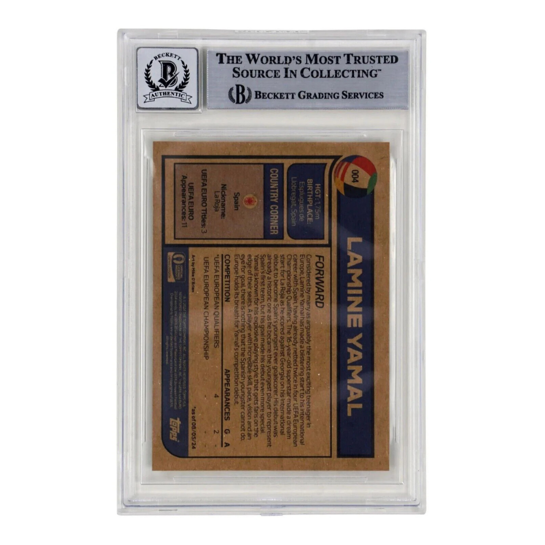 Lamine Yamal Signed 2024 Topps Living Road to EURO Rookie – BGS 10 Autograph