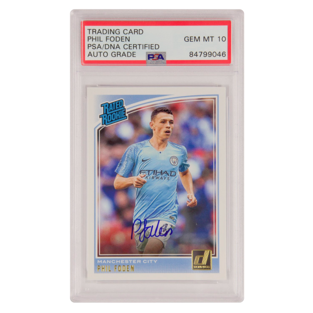 Phil Foden Signed 2018-19 Panini Rated Rookie #179 - PSA 10