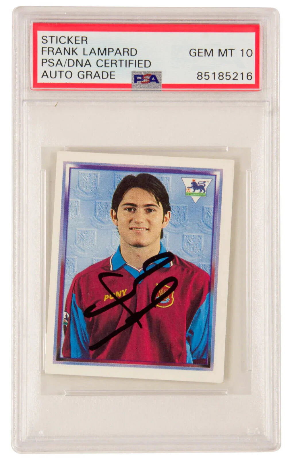 Frank Lampard Signed 1998 Merlin EPL Sticker – PSA 10 Autograph