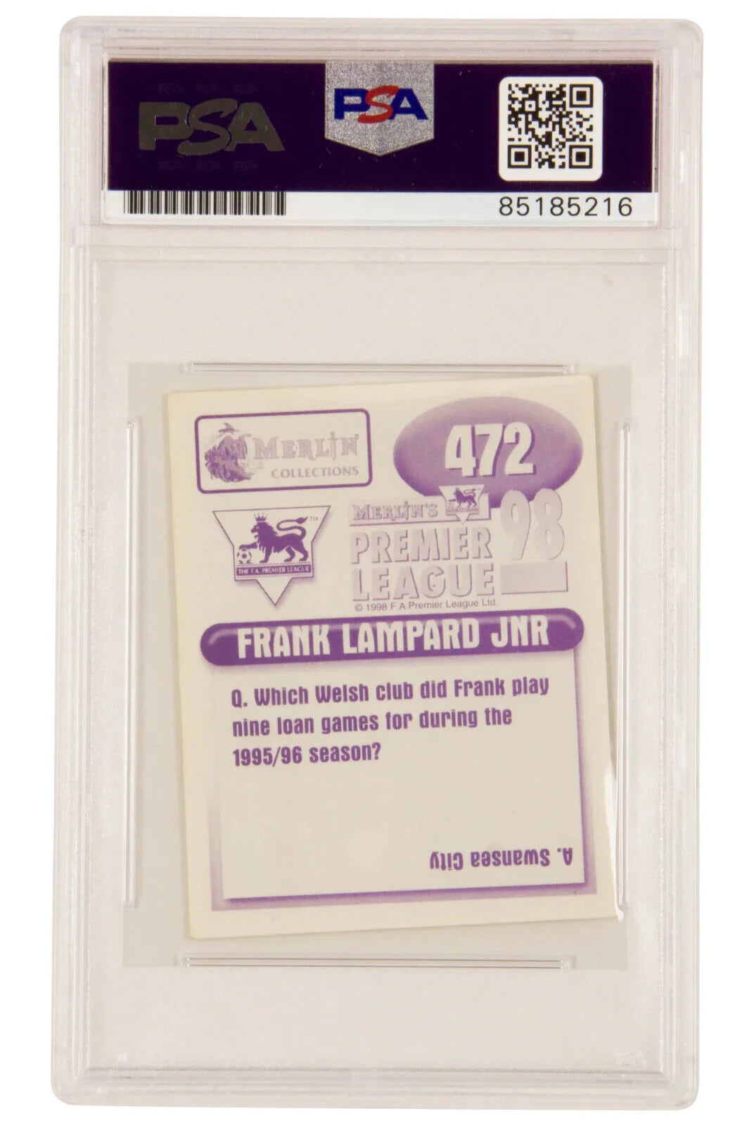 Frank Lampard Signed 1998 Merlin EPL Sticker – PSA 10 Autograph