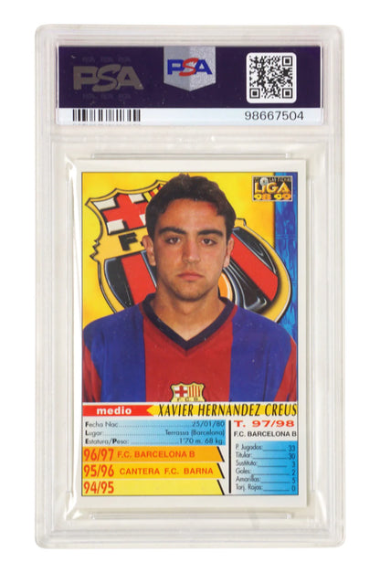 Xavi Signed 1998-99 Mundicromo Las Fichas De La Liga Rookie Card – PSA 6 Autograph 10