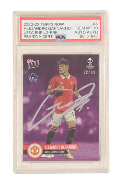 Alejandro Garnacho Signed 2022-23 Topps Now Pro Debut /99 Rookie – PSA 10