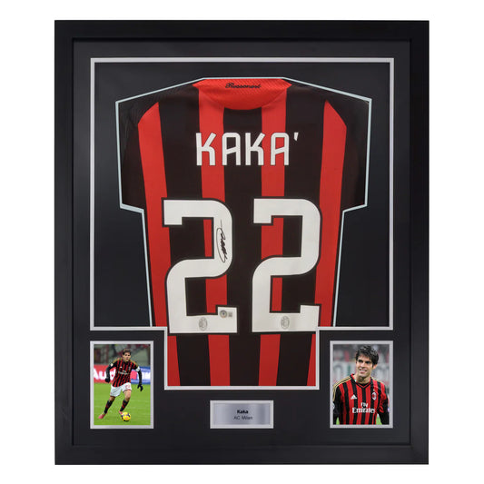 Kaka Signed & Framed Custom AC Milan Soccer Jersey with Beckett COA