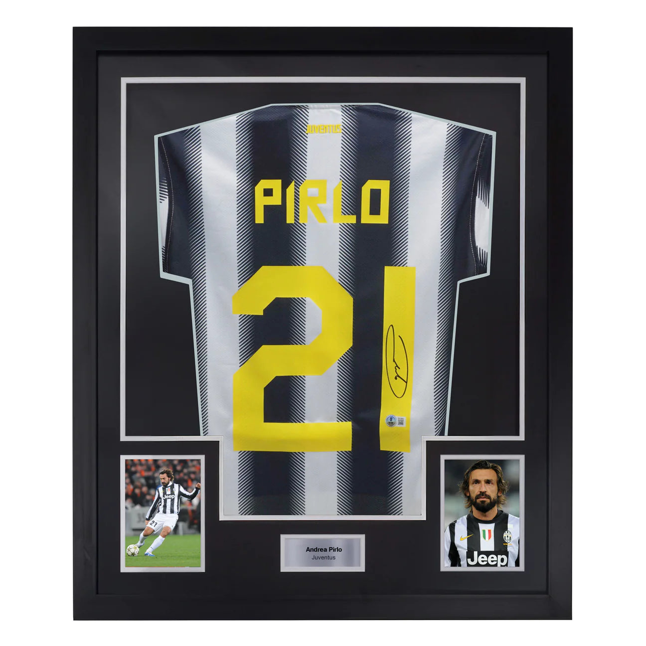 Andrea Pirlo Signed & Framed Custom Juventus Soccer Jersey with Beckett COA