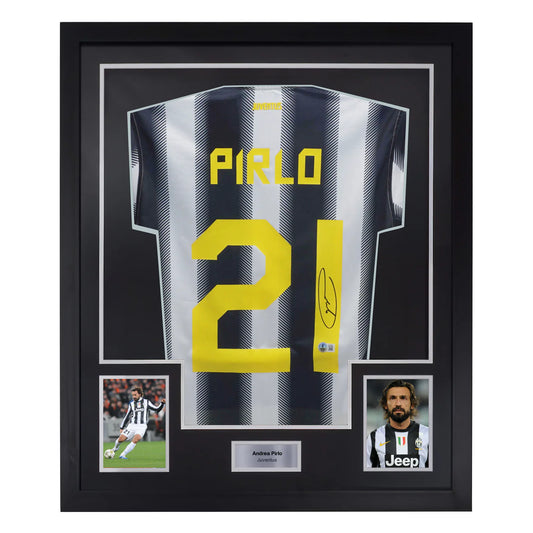 Andrea Pirlo Signed & Framed Custom Juventus Soccer Jersey with Beckett COA