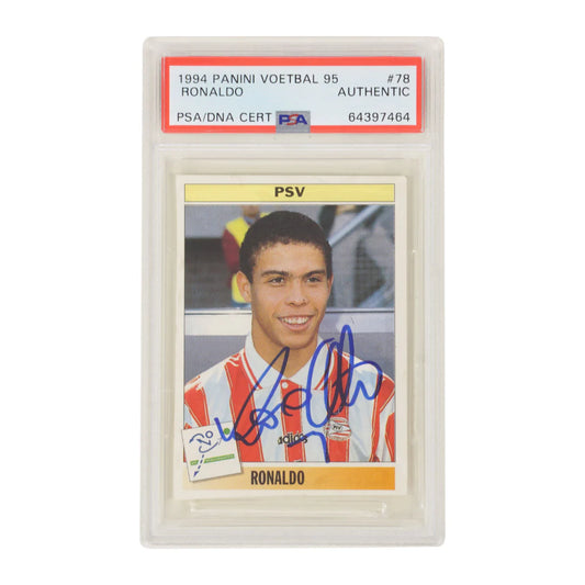 Ronaldo Nazario Signed 1995 Panini Voetbal 95 Rookie Sticker – PSA AUTO Authentic
