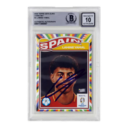 Lamine Yamal Signed 2024 Topps Living Road to EURO Rookie – BGS 10 Autograph