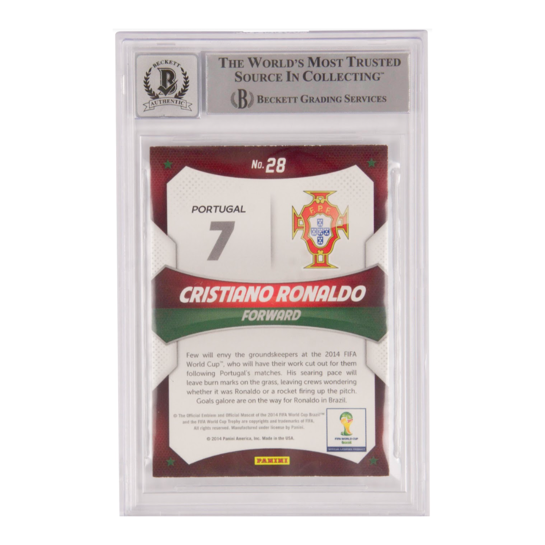 Cristiano Ronaldo Signed 2014 Panini Prizm WC Stars Soccer Card - BGS 10 Autograph