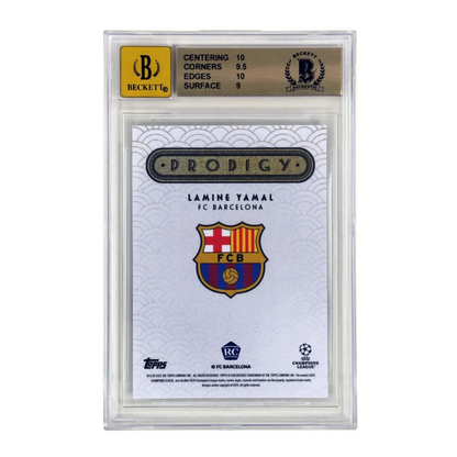Lamine Yamal Signed 2023-24 Topps Deco UCC Prodigy Rookie – BGS 9.5 AUTO 10