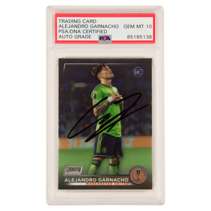 Alejandro Garnacho Signed 2022 Topps Stadium Club Chrome Rookie Card - PSA 10 Autograph
