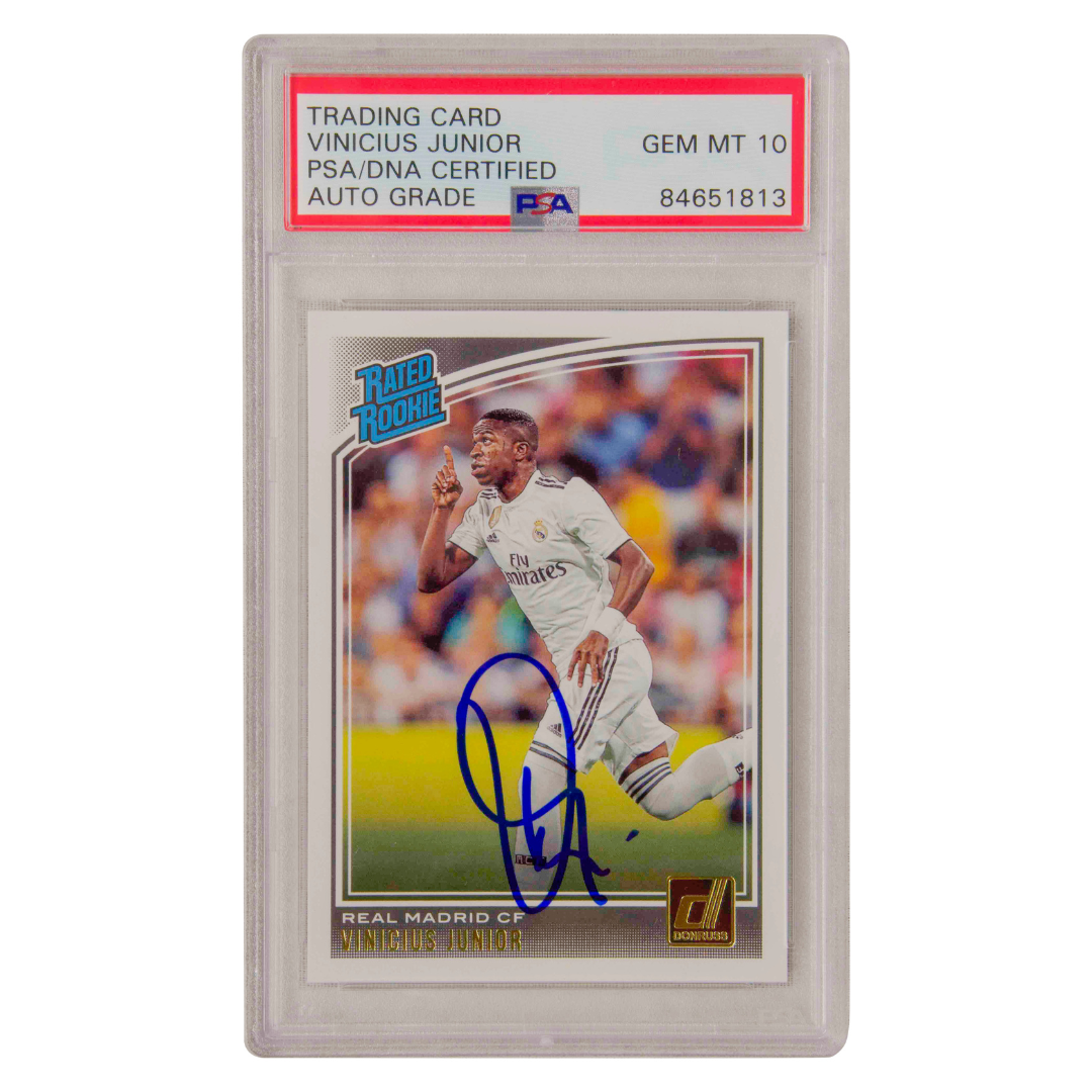 Vinicius Jr Signed 2018-19 Panini Donruss Rated Rookie #177 - PSA 10 Autograph