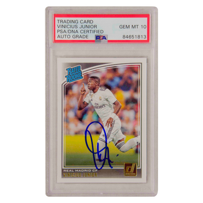 Vinicius Jr Signed 2018-19 Panini Donruss Rated Rookie #177 - PSA 10 Autograph