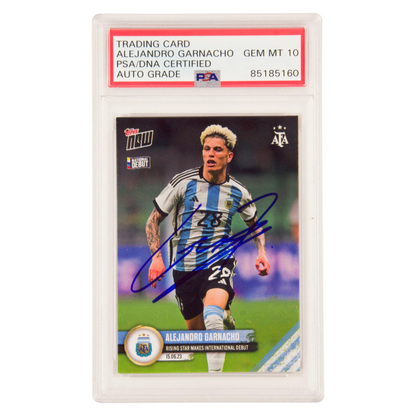 Alejandro Garnacho Signed 2022 Topps Now Argentina Debut Rookie - PSA 10 Autograph