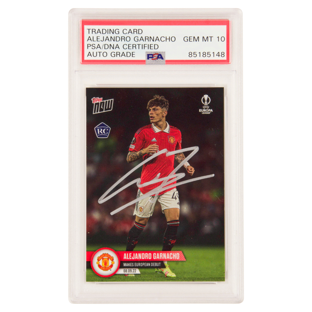 Alejandro Garnacho Signed 2022-23 Topps Now Debut Rookie Card - PSA 10 Autograph