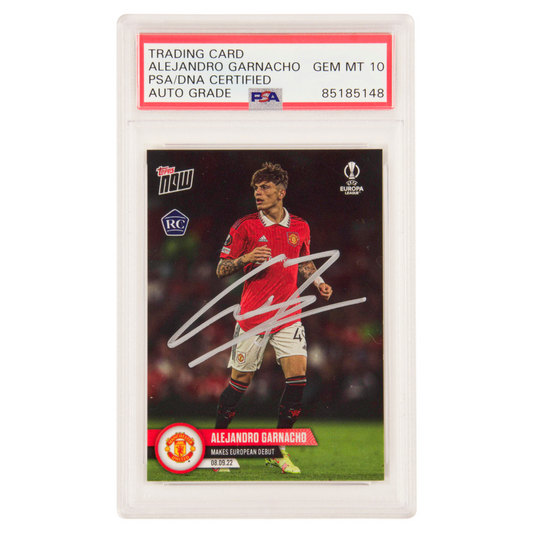 Alejandro Garnacho Signed 2022-23 Topps Now Debut Rookie Card - PSA 10 Autograph