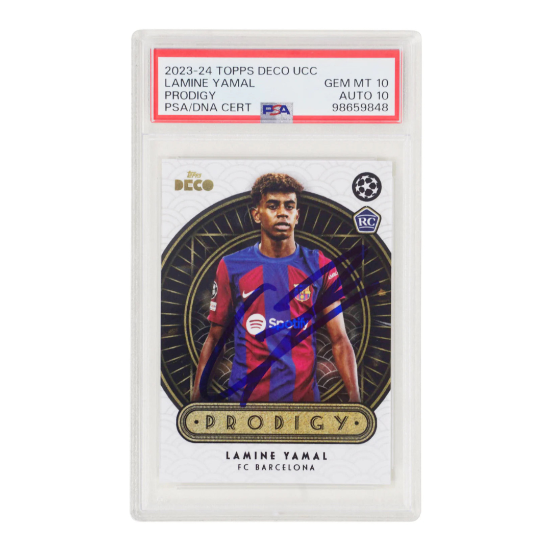Lamine Yamal Signed 2023-24 Topps Deco UCC Prodigy Rookie – PSA 10 AUTO 10