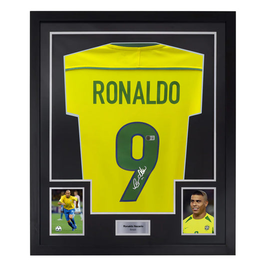 Ronaldo Nazario Signed & Framed Custom Brazil Soccer Jersey with Beckett COA